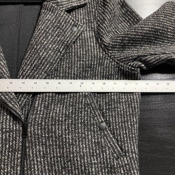 Betabrand Coat Women's XXL Black Tweed Asymmetrical Moto Wool Blend Heavy Jacket - Picture 12 of 15